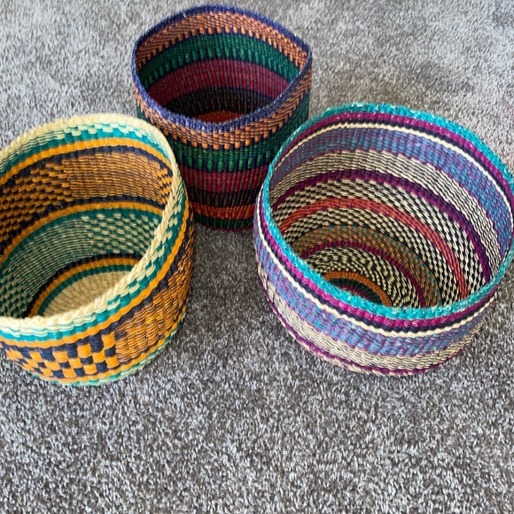 Other - African woven flower basket or plant storage